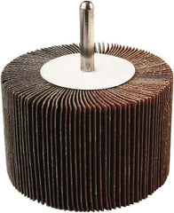 Tru-Maxx - 3" Diam x 1/2" Face Width, Medium Aluminum Oxide Coated Mounted Flap Wheel - 1/4" Shank Mount, 80 Grit, 20,000 Max RPM - Eagle Tool & Supply