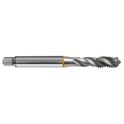 ‎4-40 3FL 2B Cobalt Spiral Flute Semi-Bott Ylw Ring Tap-Bright-40 Degree Helix - Eagle Tool & Supply