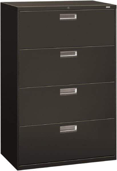 Hon - 36" Wide x 53-1/4" High x 19-1/4" Deep, 4 Drawer Lateral File - Steel, Charcoal - Eagle Tool & Supply