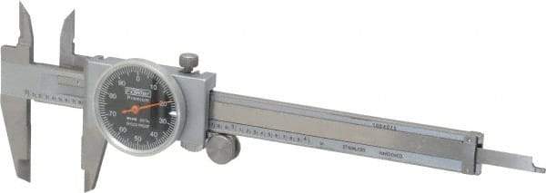 Fowler - 0" to 4" Range, 0.001" Graduation, 0.1" per Revolution, Dial Caliper - Black Face, 1.18" Jaw Length - Eagle Tool & Supply