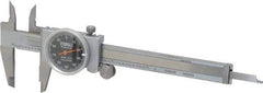 Fowler - 0" to 4" Range, 0.001" Graduation, 0.1" per Revolution, Dial Caliper - Black Face, 1.18" Jaw Length - Eagle Tool & Supply