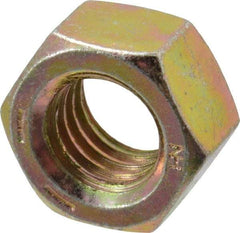 Value Collection - 1/2-13 UNC Steel Right Hand Hex Nut - 3/4" Across Flats, 7/16" High, Zinc Yellow Dichromate Finish - Eagle Tool & Supply