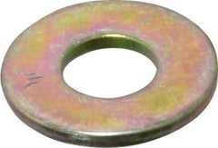 Value Collection - 1/4" Screw, Grade SAE 1035-1050 Alloy Steel USS Flat Washer - 0.307" ID x 0.749" OD, 0.08" Thick, Zinc Yellow Dichromate Finish - Eagle Tool & Supply