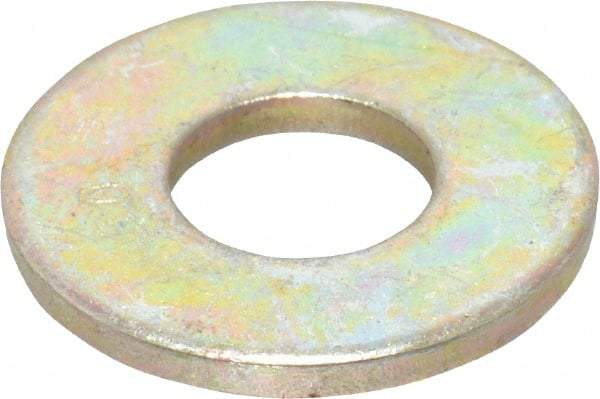 Value Collection - 5/16" Screw, Grade SAE 1035-1050 Alloy Steel USS Flat Washer - 0.37" ID x 0.905" OD, 0.104" Thick, Zinc Yellow Dichromate Finish - Eagle Tool & Supply