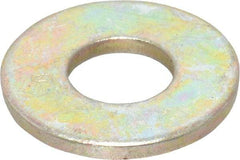 Value Collection - 5/16" Screw, Grade SAE 1035-1050 Alloy Steel USS Flat Washer - 0.37" ID x 0.905" OD, 0.104" Thick, Zinc Yellow Dichromate Finish - Eagle Tool & Supply