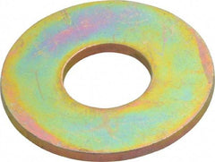 Value Collection - 7/16" Screw, Grade SAE 1035-1050 Alloy Steel USS Flat Washer - 0.495" ID x 1.28" OD, 0.104" Thick, Zinc Yellow Dichromate Finish - Eagle Tool & Supply