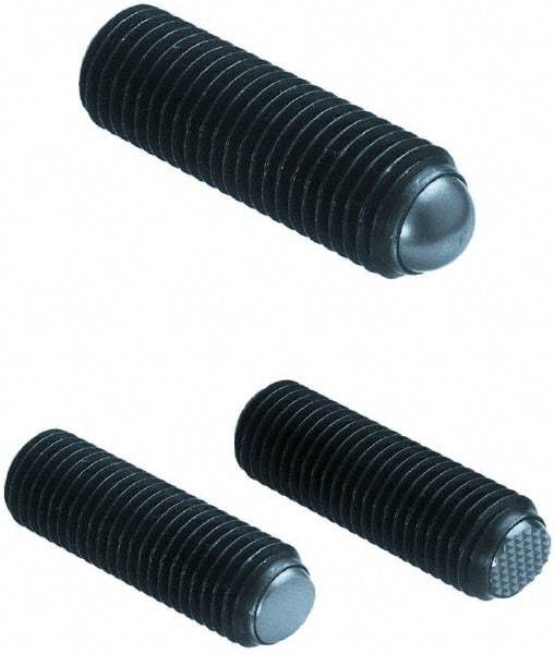 Gibraltar - 35mm OAL, Steel, Headless Ridged Flat Face Ball End Clamping Screw - 4,496 Lb Max Load, 7mm Ball Diam - Eagle Tool & Supply