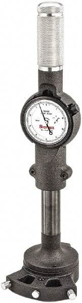 Starrett - 5 to 8" Dial Bore Gage - 0.0001" Graduation, 6" Gage Depth, Hardened Tool Steel - Eagle Tool & Supply