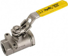 Apollo - 1/2" Pipe, Standard Port, Stainless Steel Standard Ball Valve - 2 Piece, NPT Ends, Locking Lever Handle, 600 WOG, 150 WSP - Eagle Tool & Supply