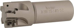 Iscar - 1-1/2" Cut Diam, 1/2" Max Depth of Cut, 1-1/4" Shank Diam, 4" OAL, Indexable Square Shoulder End Mill - 3M AXKT 1304.../2006... Inserts, Weldon Shank, 90° Lead Angle, Through Coolant, Series Mill2000 - Eagle Tool & Supply