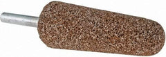 Norton - 1" Head Diam x 2-3/4" Thickness, A3, Tree End, Aluminum Oxide Mounted Point - Brown, Very Coarse Grade, 36 Grit, 15,530 RPM - Eagle Tool & Supply