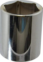 Proto - 1/2" Drive, Standard Hand Socket - 6 Points, 1-3/4" OAL, Chrome Finish - Eagle Tool & Supply