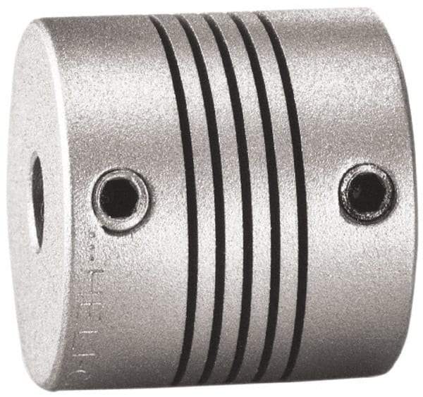 Lovejoy - 3/8" Max Bore Diam, Flexible Screw Hub Coupling - 1.12" OD, 1.12" OAL, Anodized Aluminum - Eagle Tool & Supply