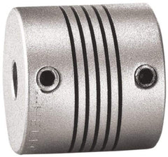 Lovejoy - 3/8" Max Bore Diam, Flexible Screw Hub Coupling - 1.12" OD, 1.12" OAL, Anodized Aluminum - Eagle Tool & Supply