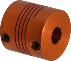 Lovejoy - 1/4" Max Bore Diam, Flexible Screw Hub Coupling - 3/4" OD, 3/4" OAL, Anodized Aluminum - Eagle Tool & Supply