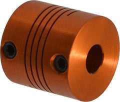 Lovejoy - 1/4" Max Bore Diam, Flexible Screw Hub Coupling - 3/4" OD, 3/4" OAL, Anodized Aluminum - Eagle Tool & Supply