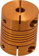 Lovejoy - 3/16" Max Bore Diam, Flexible Clamp Hub Coupling - 3/4" OD, 0.9" OAL, Anodized Aluminum - Eagle Tool & Supply
