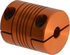 Lovejoy - 1/4" Max Bore Diam, Flexible Clamp Hub Coupling - 3/4" OD, 0.9" OAL, Anodized Aluminum - Eagle Tool & Supply