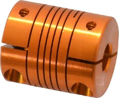 Lovejoy - 1/4" Max Bore Diam, Flexible Clamp Hub Coupling - 3/4" OD, 0.9" OAL, Anodized Aluminum - Eagle Tool & Supply
