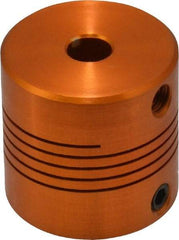 Lovejoy - 1/4" Max Bore Diam, Flexible Screw Hub Coupling - 1" OD, 1" OAL, Anodized Aluminum - Eagle Tool & Supply
