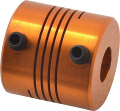 Lovejoy - 3/8" Max Bore Diam, Flexible Screw Hub Coupling - 1" OD, 1" OAL, Anodized Aluminum - Eagle Tool & Supply