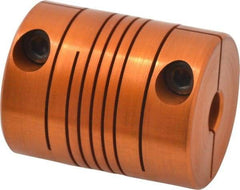 Lovejoy - 1/4" Max Bore Diam, Flexible Clamp Hub Coupling - 1" OD, 1-1/4" OAL, Anodized Aluminum - Eagle Tool & Supply