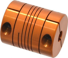 Lovejoy - 3/8" Max Bore Diam, Flexible Clamp Hub Coupling - 1" OD, 1-1/4" OAL, Anodized Aluminum - Eagle Tool & Supply