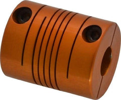 Lovejoy - 3/8" Max Bore Diam, Flexible Clamp Hub Coupling - 1" OD, 1-1/4" OAL, Anodized Aluminum - Eagle Tool & Supply