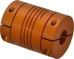 Lovejoy - 3/8" Max Bore Diam, Flexible Clamp Hub Coupling - 1.12" OD, 1-1/2" OAL, Anodized Aluminum - Eagle Tool & Supply