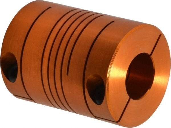 Lovejoy - 1/2" Max Bore Diam, Flexible Screw Hub Coupling - 1.12" OD, 1-1/2" OAL, Anodized Aluminum - Eagle Tool & Supply