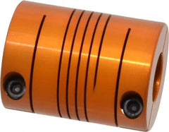 Lovejoy - 1/2" Max Bore Diam, Flexible Screw Hub Coupling - 1.12" OD, 1-1/2" OAL, Anodized Aluminum - Eagle Tool & Supply
