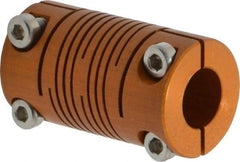 Lovejoy - 1/4" Max Bore Diam, Flexible Clamp Hub Coupling - 1/2" OD, 0.9" OAL, Anodized Aluminum - Eagle Tool & Supply