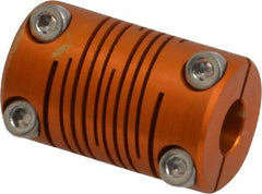 Lovejoy - 1/4" Max Bore Diam, Flexible Clamp Hub Coupling - 0.63" OD, 1" OAL, Anodized Aluminum - Eagle Tool & Supply