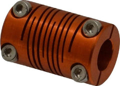 Lovejoy - 5/16" Max Bore Diam, Flexible Clamp Hub Coupling - 0.63" OD, 1" OAL, Anodized Aluminum - Eagle Tool & Supply