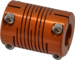 Lovejoy - 3/8" Max Bore Diam, Flexible Clamp Hub Coupling - 3/4" OD, 1.04" OAL, Anodized Aluminum - Eagle Tool & Supply