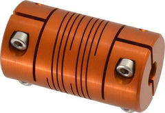 Lovejoy - 5/8" Max Bore Diam, Flexible Clamp Hub Coupling - 1-1/4" OD, 2-1/4" OAL, Anodized Aluminum - Eagle Tool & Supply