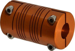 Lovejoy - 3/4" Max Bore Diam, Flexible Clamp Hub Coupling - 1-1/2" OD, 2.63" OAL, Anodized Aluminum - Eagle Tool & Supply