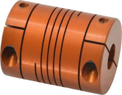 Lovejoy - 1/4" Max Bore Diam, Flexible Clamp Hub Coupling - 1.12" OD, 1-1/2" OAL, Anodized Aluminum - Eagle Tool & Supply