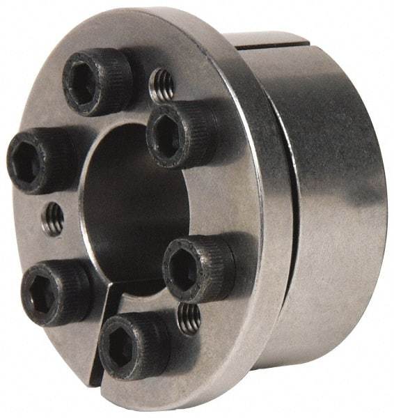 Climax Metal Products - M6 Thread, 1-3/16" Bore Diam, 2.165" OD, Shaft Locking Device - 6 Screws, 7,518 Lb Axial Load, 2.421" OAW, 0.669" Thrust Ring Width, 372 Ft/Lb Max Torque - Eagle Tool & Supply