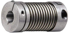 Lovejoy - 1" Max Bore Diam, Flexible Bellows Clamp Coupling - 1.77" OD, 2.48" OAL, Aluminum Hub with Stainless Steel Bellows - Eagle Tool & Supply