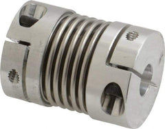 Lovejoy - 1/4" Max Bore Diam, Flexible Bellows Clamp Coupling - 0.984" OD, 1.023" OAL, Aluminum Hub with Stainless Steel Bellows - Eagle Tool & Supply