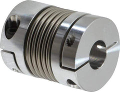 Lovejoy - 1/2" Max Bore Diam, Flexible Bellows Clamp Coupling - 1.28" OD, 1.614" OAL, Aluminum Hub with Stainless Steel Bellows - Eagle Tool & Supply