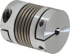 Lovejoy - 1/4" Max Bore Diam, Flexible Bellows Clamp Coupling - 1.28" OD, 1.614" OAL, Aluminum Hub with Stainless Steel Bellows - Eagle Tool & Supply