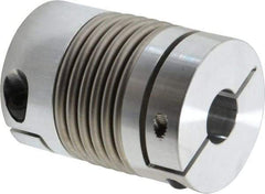 Lovejoy - 3/4" Max Bore Diam, Flexible Bellows Clamp Coupling - 1.77" OD, 2.48" OAL, Aluminum Hub with Stainless Steel Bellows - Eagle Tool & Supply