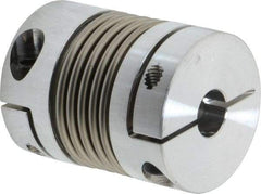 Lovejoy - 3/8" Max Bore Diam, Flexible Bellows Clamp Coupling - 1.28" OD, 1.614" OAL, Aluminum Hub with Stainless Steel Bellows - Eagle Tool & Supply