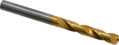Guhring - Letter I 140° Solid Carbide Jobber Drill - TiN Finish, Right Hand Cut, Spiral Flute, Straight Shank, 83mm OAL, SU Point - Eagle Tool & Supply