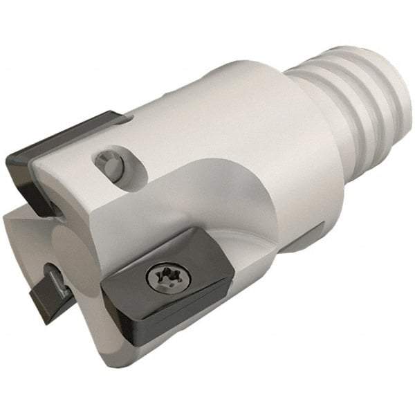 Iscar - 1/2" Cut Diam, 0.303" Max Depth of Cut, 0.65" OAL, Indexable Square Shoulder End Mill - HP ANKT 0702.. Inserts, T08 Modular Connection, 90° Lead Angle, Series Heliplus, Multimaster - Eagle Tool & Supply