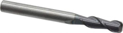 Accupro - 1/4", 2 Flute, Single End, Solid Carbide, 0.06" Corner Radius End Mill - 2-1/2" OAL, 40° Helix, Right Hand Flute, 3/4" LOC, Right Hand Cut - Eagle Tool & Supply