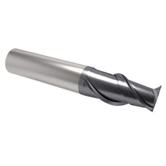 Accupro - 1/2", 2 Flute, Single End, Solid Carbide, 0.06" Corner Radius End Mill - 3" OAL, 40° Helix, Right Hand Flute, 1" LOC, Right Hand Cut - Eagle Tool & Supply