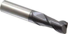 Accupro - 5/8", 2 Flute, Single End, Solid Carbide, 0.06" Corner Radius End Mill - 3-1/2" OAL, 40° Helix, Right Hand Flute, 1-1/4" LOC, Right Hand Cut - Eagle Tool & Supply
